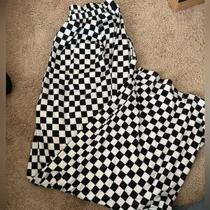 Black & White Checkerboard Straight Leg Pants